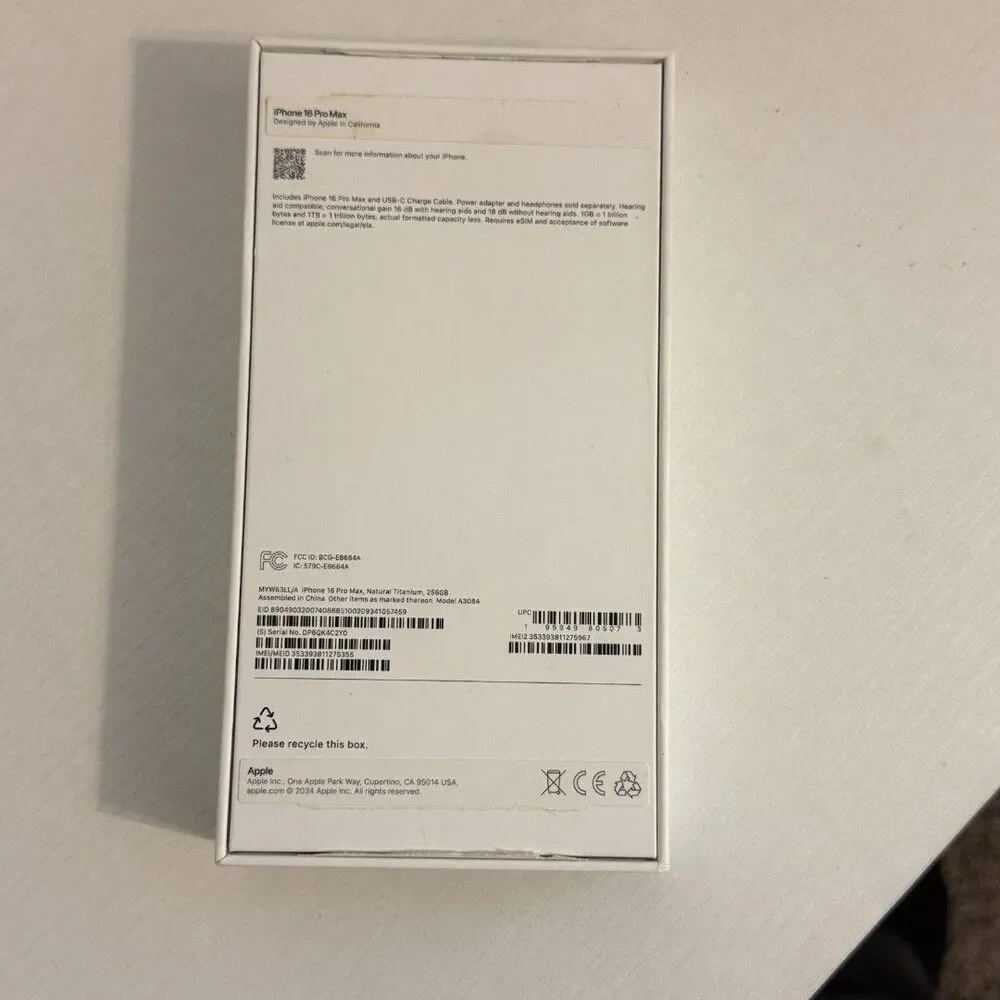 iPhone 16 Pro Max Box Empty Phone Case Titanium